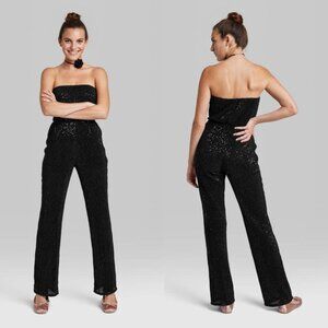 XL - Womens Tube Sequin Mesh Jumpsuit - Wild Fable - Black